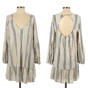 Altar'd State Dress Size Small Cream and Black Boho High Low Open Back Prairie